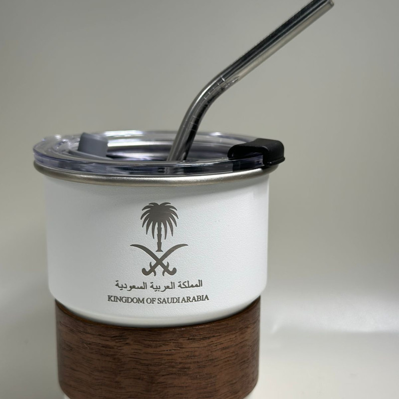 كوب المملكة (ستانلس ) 300 ملي باللون الابيض الجميل