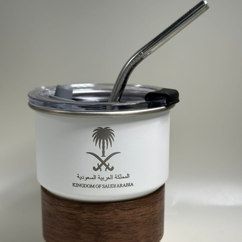 كوب المملكة (ستانلس ) 300 ملي باللون الابيض الجميل