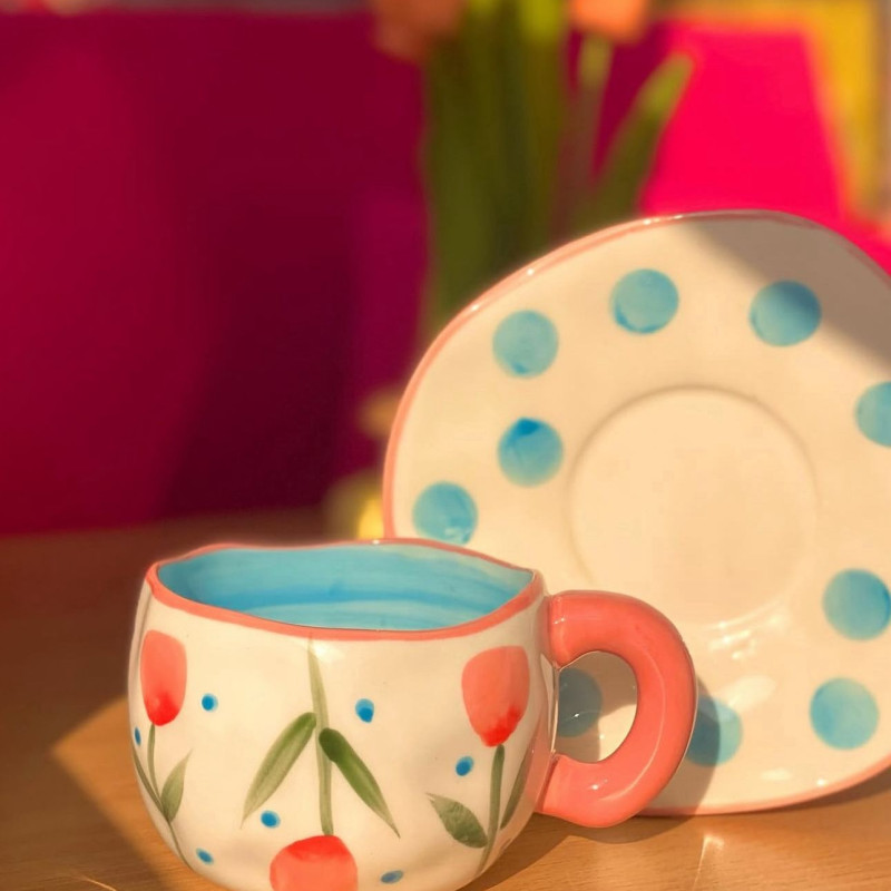 كوب مع الصحن من koythin بورسلان