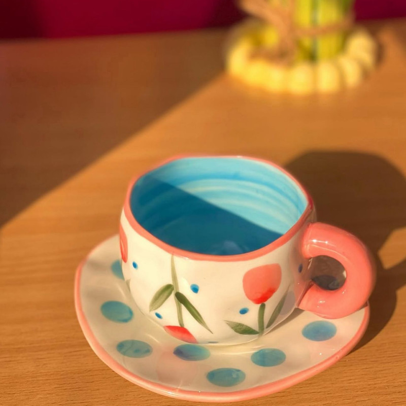 كوب مع الصحن من koythin بورسلان